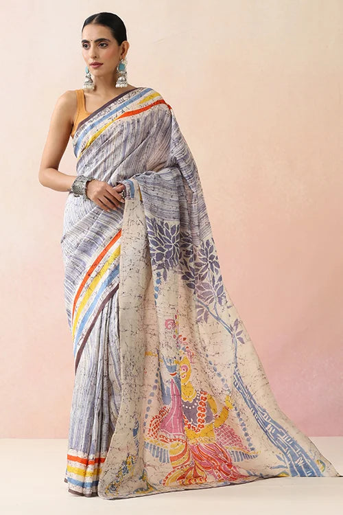 GC 'Radhe' Handwoven Hand Batik Pure Silk with SilkMark Saree
