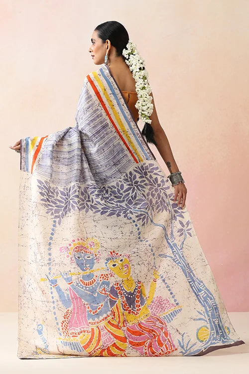 GC 'Radhe' Handwoven Hand Batik Pure Silk with SilkMark Saree