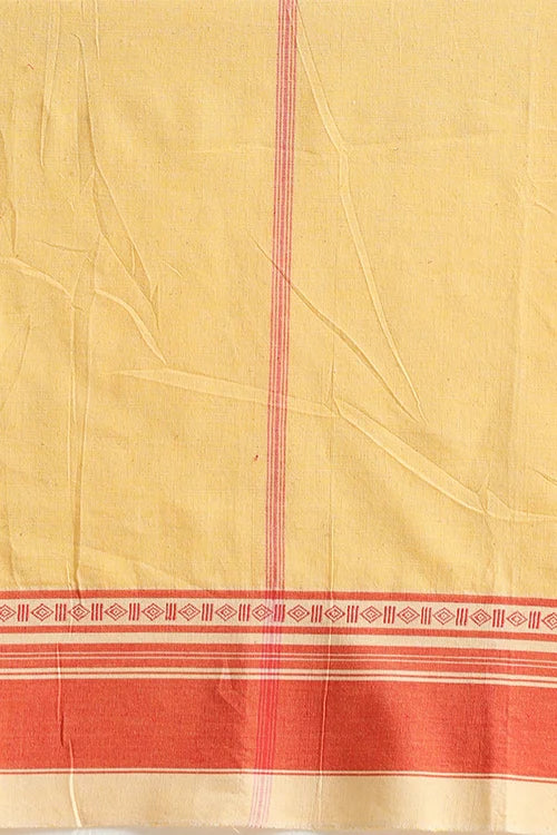 Punarjeevana Off White Body Peach Border Reversible Anne Hejje