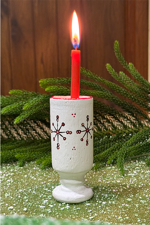 Antarang- Terracotta-White Multifunctional Candle/Flower Holder