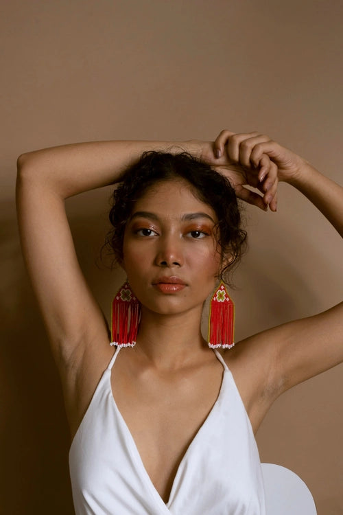 Melo Studio Akhrot Hand Beaded Earrings