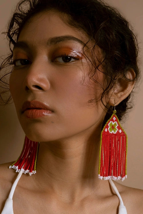 Melo Studio Akhrot Hand Beaded Earrings