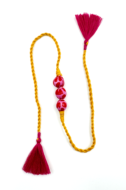 Antarang  (Set Of 2)  Upcycle Rakhi 100% Cotton, Bhai Rakhi. Ocher Yellow, Made By Divyang Rural Women
