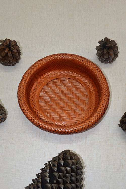 Dharini Bamboo Round Bread & Utility Basket Brown