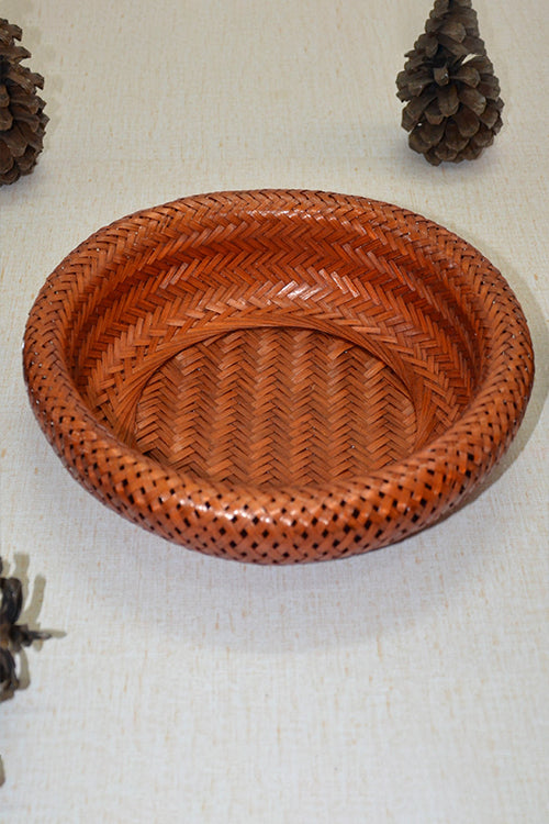 Dharini Bamboo Round Bread & Utility Basket Brown