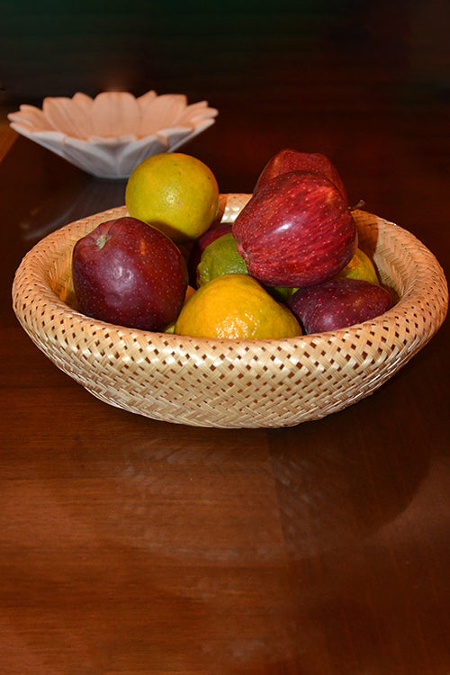 Dharini Bamboo Round Bread & Utility Basket Natural