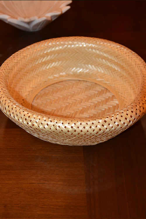 Dharini Bamboo Round Bread & Utility Basket Natural