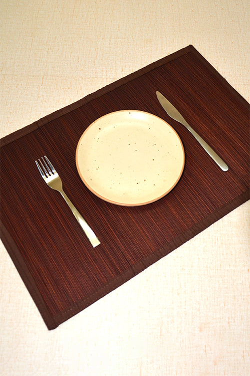 Dharini Bamboo Plain Placemats  (Set Of 6) - Brown