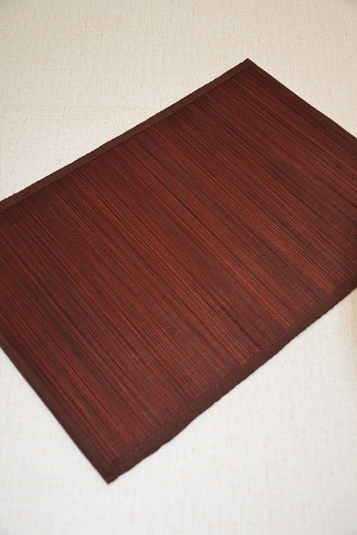 Dharini Bamboo Plain Placemats  (Set Of 6) - Brown