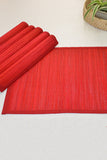 Dharini Bamboo Plain Placemats Red (Set Of 6)