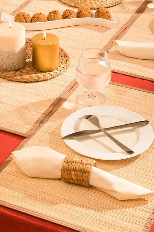 Dharini Bamboo Plain Placemats  (Set Of 6) - Natural