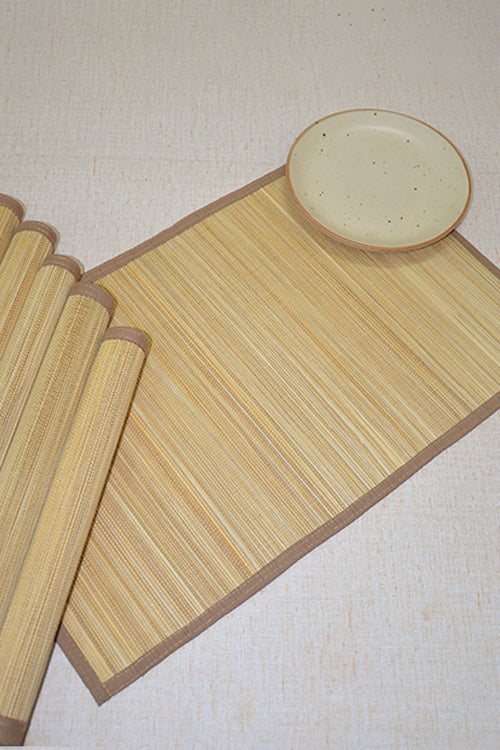 Dharini Bamboo Plain Placemats  (Set Of 6) - Natural