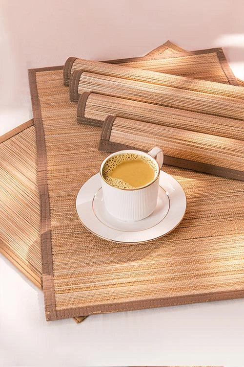 Dharini Bamboo Plain Placemats  (Set Of 6) - Natural