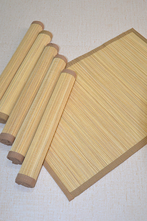 Dharini Bamboo Plain Placemats  (Set Of 6) - Natural