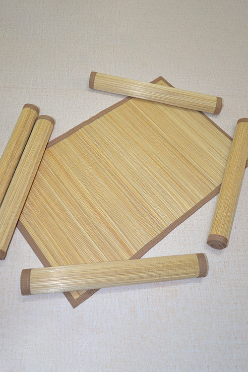 Dharini Bamboo Plain Placemats  (Set Of 6) - Natural