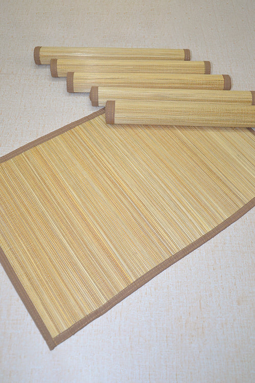 Dharini Bamboo Plain Placemats  (Set Of 6) - Natural