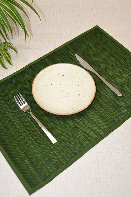 Dharini Bamboo Placemats Plain Seaweed (Set Of 6)