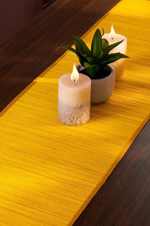 Dharini Bamboo Plain Runner Medium - Yellow