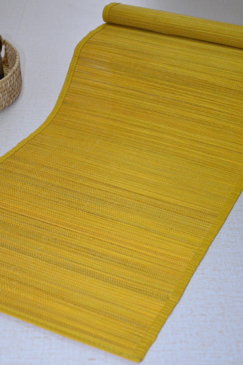 Dharini Bamboo Plain Runner Medium - Yellow