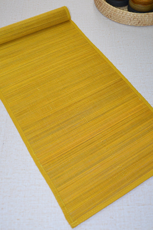 Dharini Bamboo Plain Runner Medium - Yellow