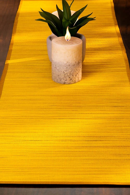 Dharini Bamboo Plain Runner Medium - Yellow