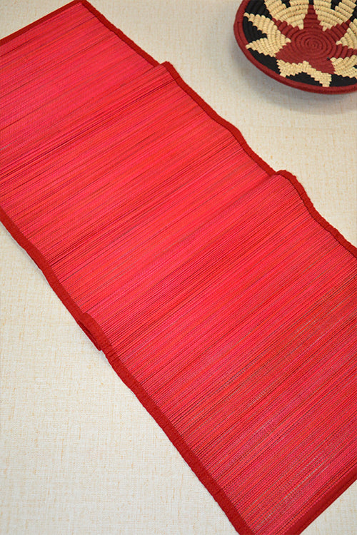 Dharini Bamboo Plain Runner Medium Red
