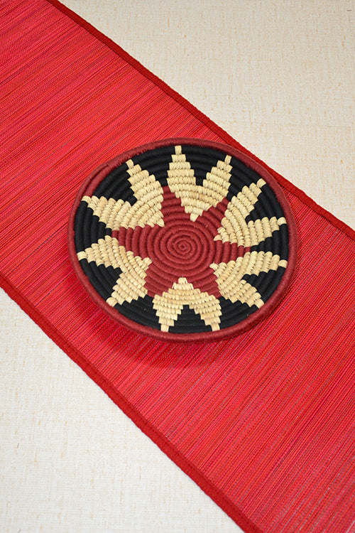 Dharini Bamboo Plain Runner Medium Red