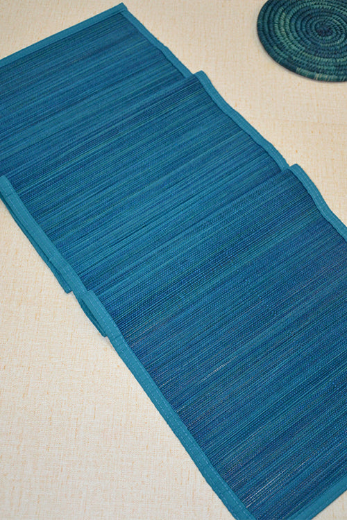 Dharini Bamboo Plain Runner Medium Blue