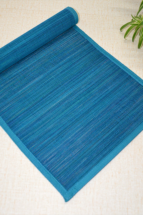 Dharini Bamboo Plain Runner Medium Blue
