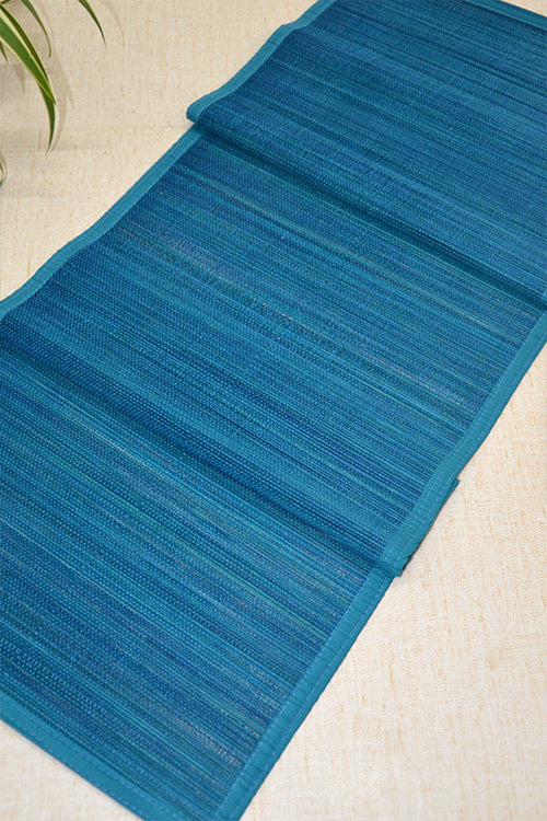Dharini Bamboo Plain Runner Medium Blue