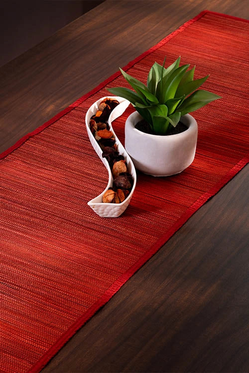 Dharini Bamboo Plain Runner Medium Rust