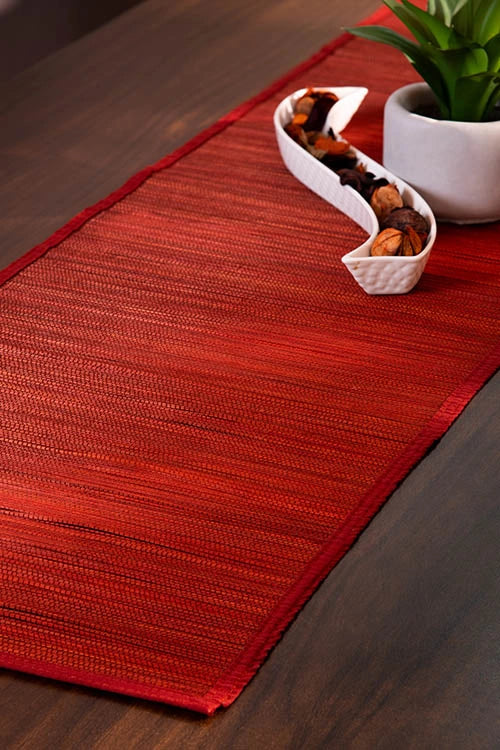 Dharini Bamboo Plain Runner Medium Rust