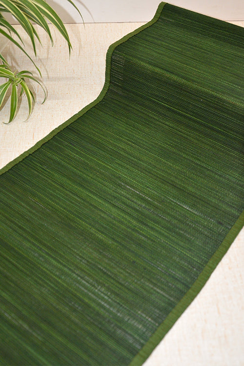 Dharini Bamboo Table Runner Plain Medium Seaweed