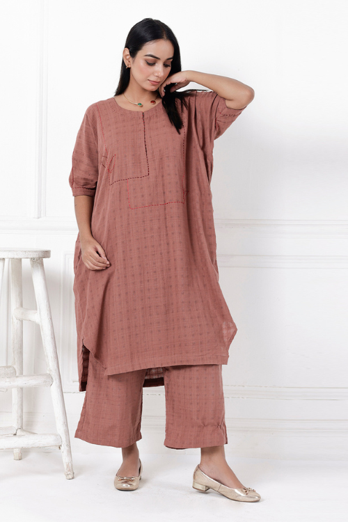 Bebaak Coco Hand-Embroidered & Handwoven Antifit Tunic Set  Okhaistore