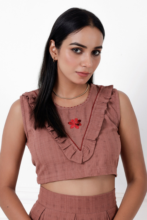 Bebaak Coco Hand-Embroidered & Handwoven Skirt Set