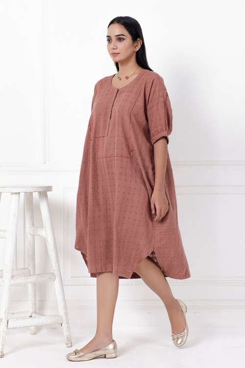 Bebaak Coco Hand-Embroidered & Handwoven Antifit Dress