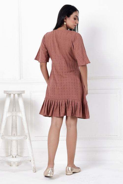 Bebaak Coco Handwoven Aline  Ruffle Dress