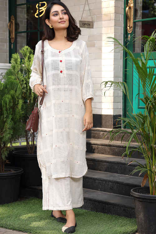 Bebaak Tara Rose Kora Handwoven & Hand Embroidered Tunic Set