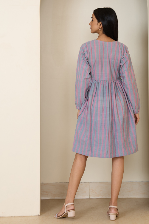 Bebaak Jane Gather Hand Embroidered & Handwoven Dress