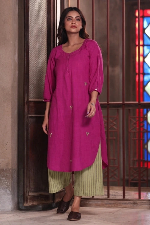 Bebaak Pallavi Daisy Handwoven Kurta Set