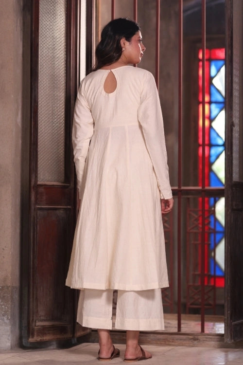 Bebaak Meera Ivory Handwoven Kurta Set