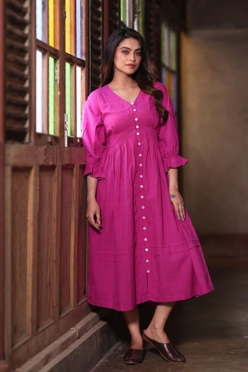 Bebaak Ruby Handwoven Button-Down Dress