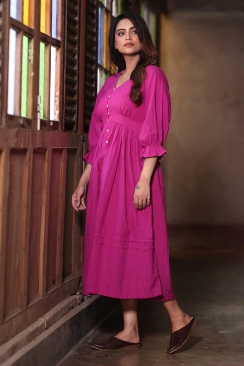 Bebaak Ruby Handwoven Button-Down Dress