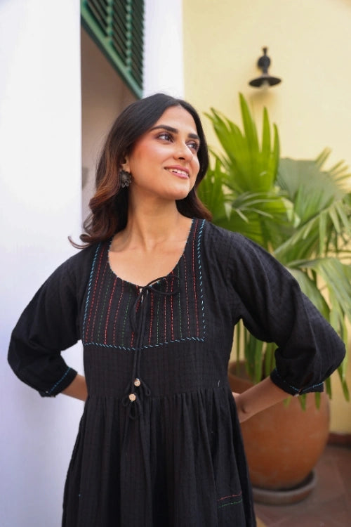 Bebaak Leyla Handwoven Cotton Tier Dress