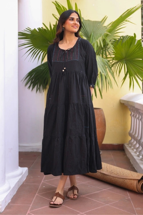 Bebaak Leyla Handwoven Cotton Tier Dress