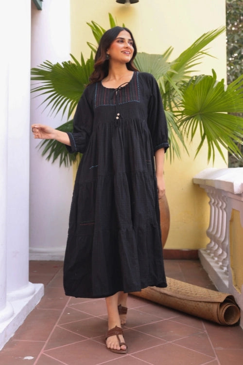 Bebaak Leyla Handwoven Cotton Tier Dress