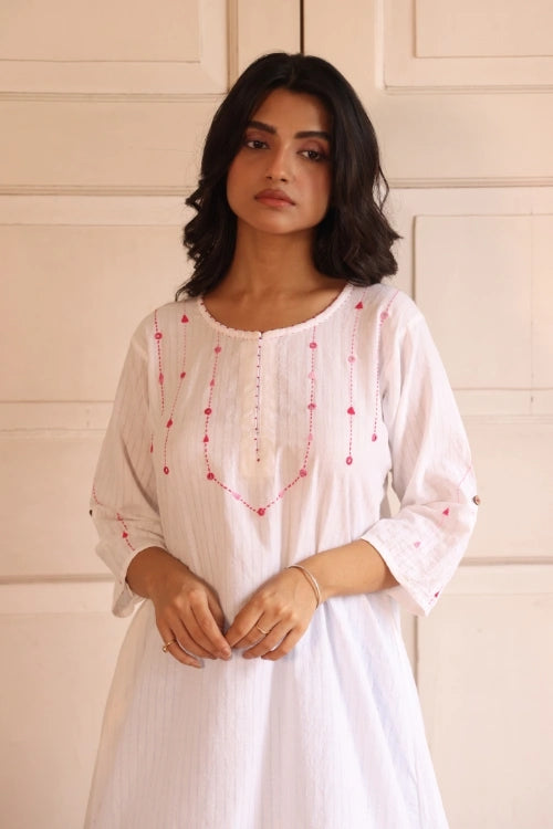 Bebaak Avani Handwoven Cotton Mirror Kurta Set