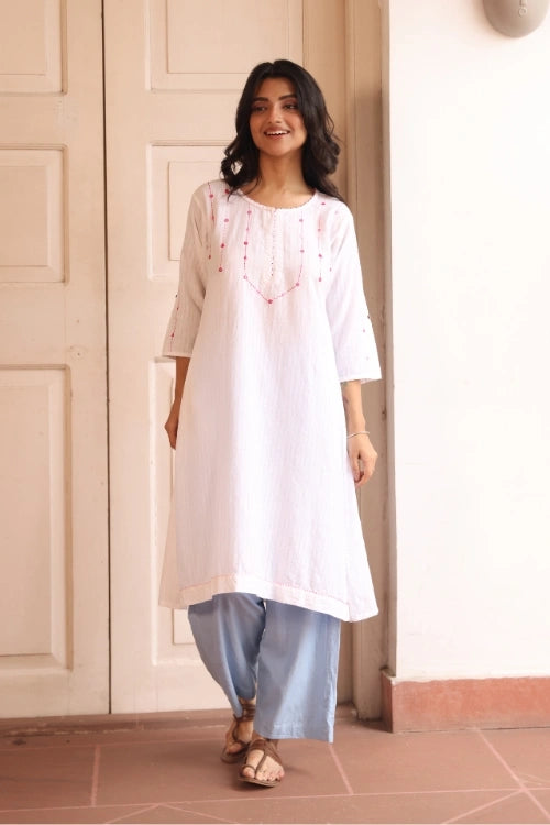 Bebaak Avani Handwoven Cotton Mirror Kurta Set