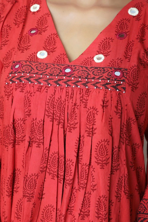 Bebaak Amruta Bagh Printed Gather Dress