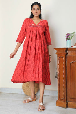 Bebaak Amruta Bagh Printed Gather Dress